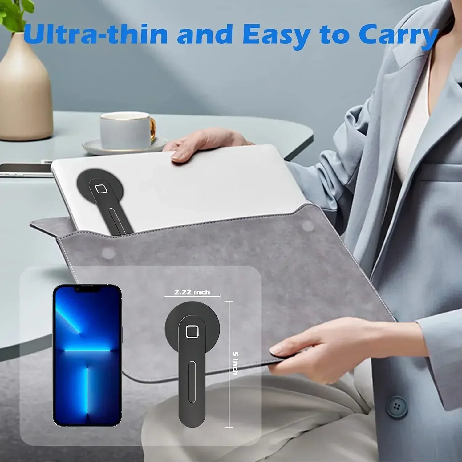 Magnetic Laptop Phone Holder – Slim & Foldable Monitor Mount - Urbizia