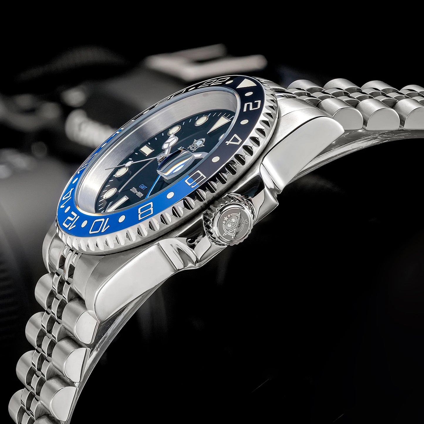 ADDIESDIVE AD2050 Luxury GMT Watch Stainless Steel Super Luminous 20Bar Water-Resistance Diving Men Quartz Watches Ceramic Bezel