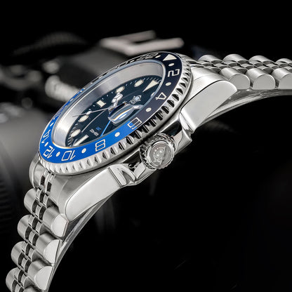 ADDIESDIVE AD2050 Luxury GMT Watch Stainless Steel Super Luminous 20Bar Water-Resistance Diving Men Quartz Watches Ceramic Bezel