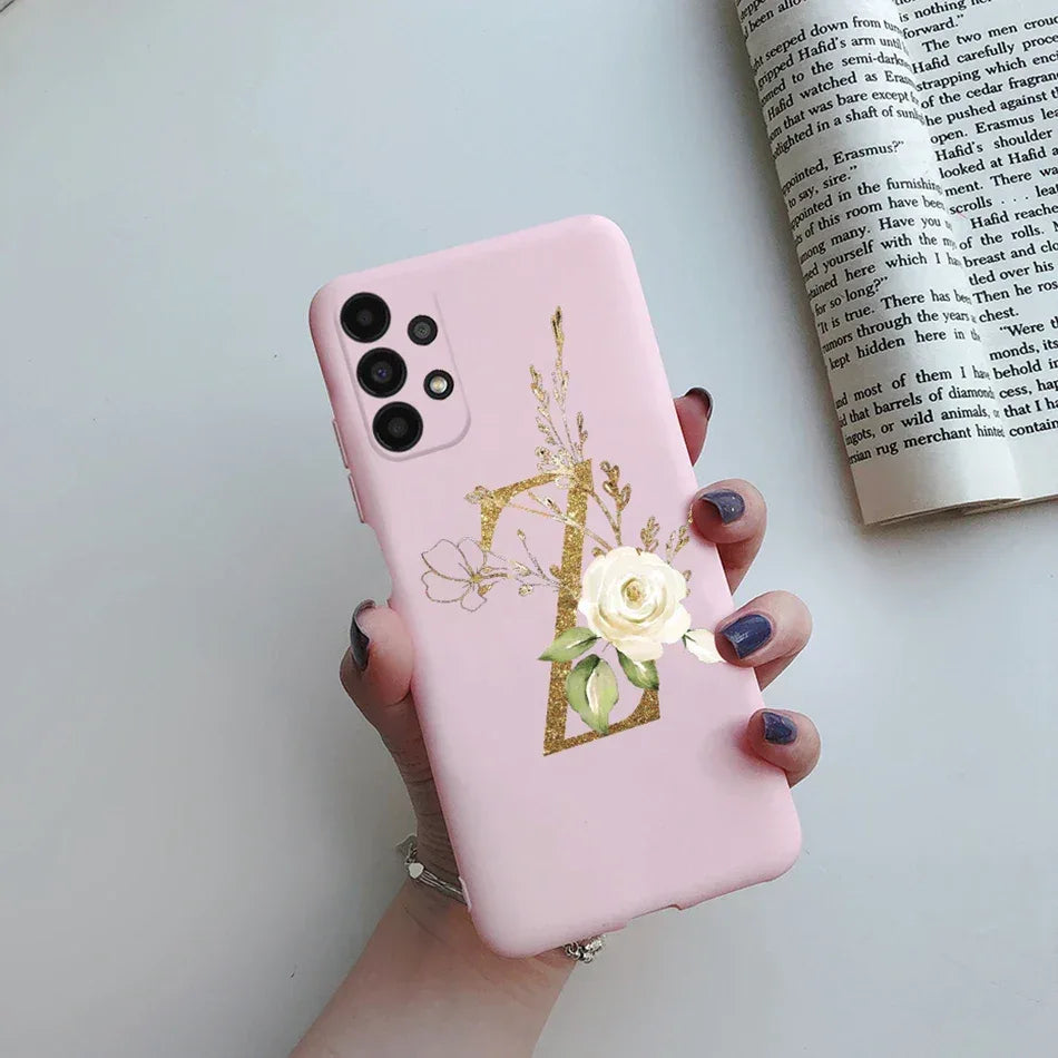 Flower Alphabet Soft TPU Case for Samsung Galaxy A Series