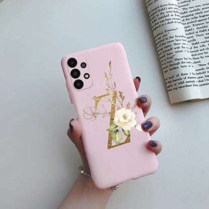 Flower Alphabet Soft TPU Case for Samsung Galaxy A Series