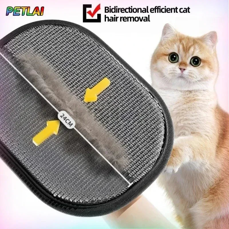 Pet hair glove removal Cat Grooming Reusable Electrostatic Dedusting Brush Dog Hair Remover for Couch Carpet Clothes Washable - Urbizia