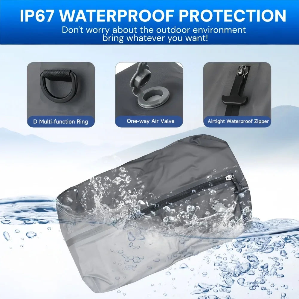 17L Travel Vacuum Storage Bags with Air Pump, Outdoor Clothes Compression Bags, Reusable Empty Vacuum Bags for Clothes Suitcases