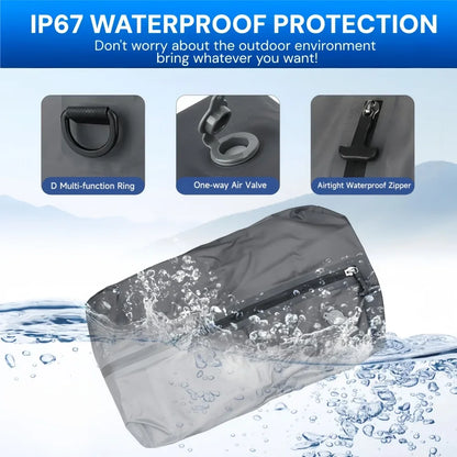 17L Travel Vacuum Storage Bags with Air Pump, Outdoor Clothes Compression Bags, Reusable Empty Vacuum Bags for Clothes Suitcases