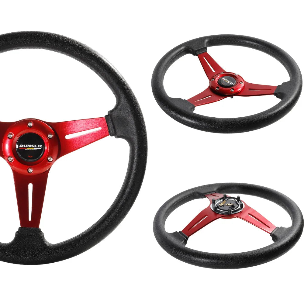350mm/14Inch Sport Steering Wheel Aluminium+PU Drift Simulation Racing Game Steering Wheel Universal