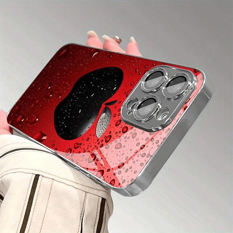 iPhone Lucky Red Water Drop Glass Case