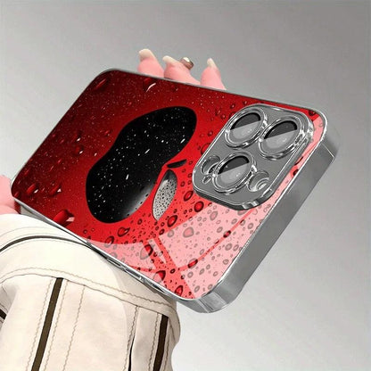 iPhone Lucky Red Water Drop Glass Case