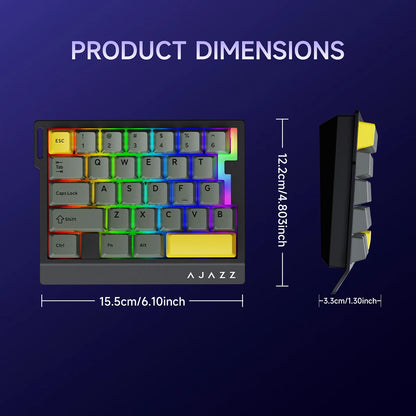 AJAZZ AK029 Wired Gaming Magnetic Switch Magnetic Rice Switch HIFI Edition, RGB Backlight, DIY Support
