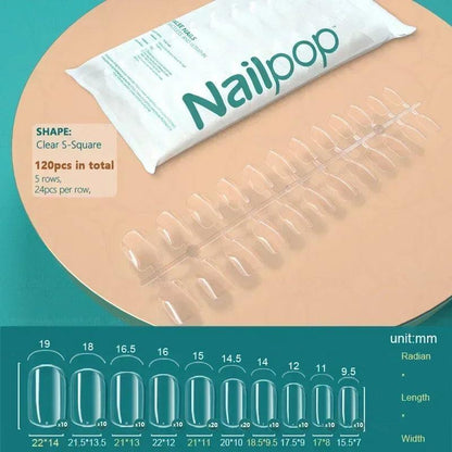 NAILPOP 120pcs Fake Nails Full Cover Press on Nails Coffin Soft Gel American Pose Capsule False Nail Tips for Extension System