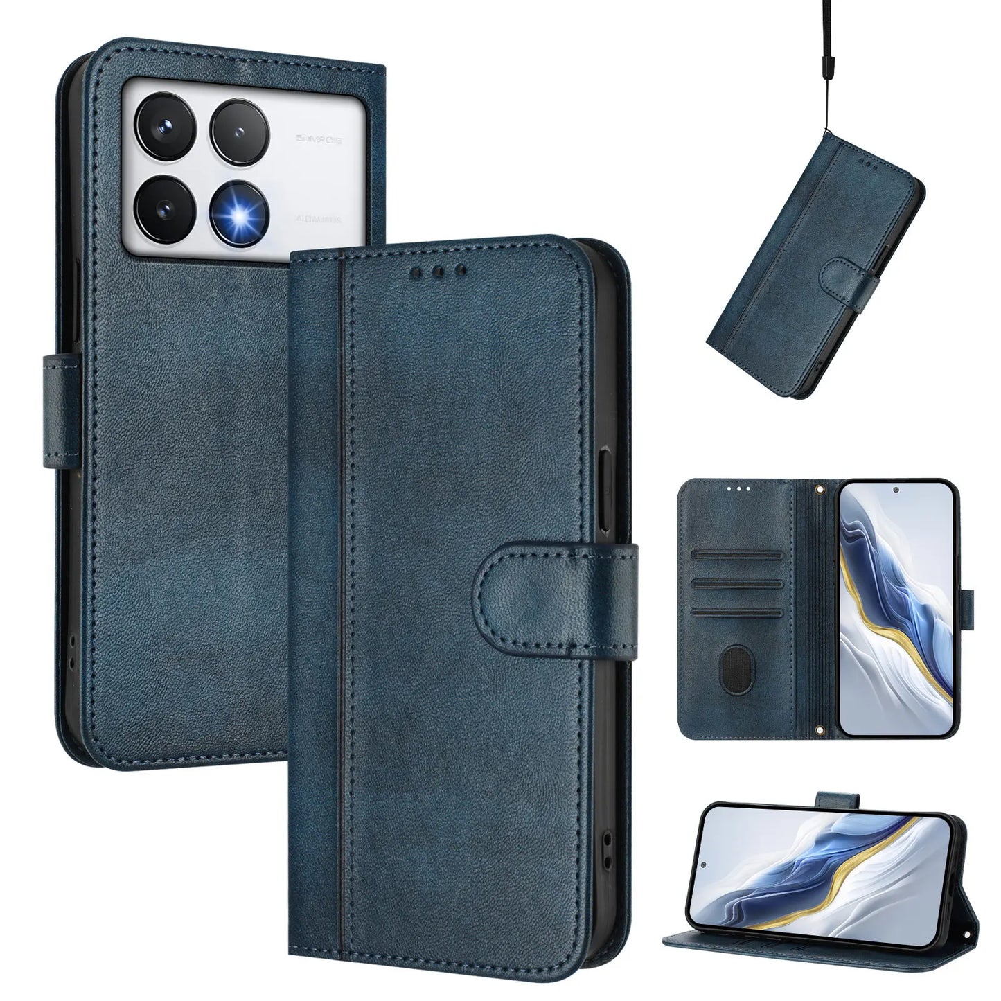 For Xiaomi Poco F8 Pro F8 Ultra F7 Pro F7 Ultra F6 Pro F5 Pro F3 Luxury Magnetic Flip Case Leather Wallet Phone Cover