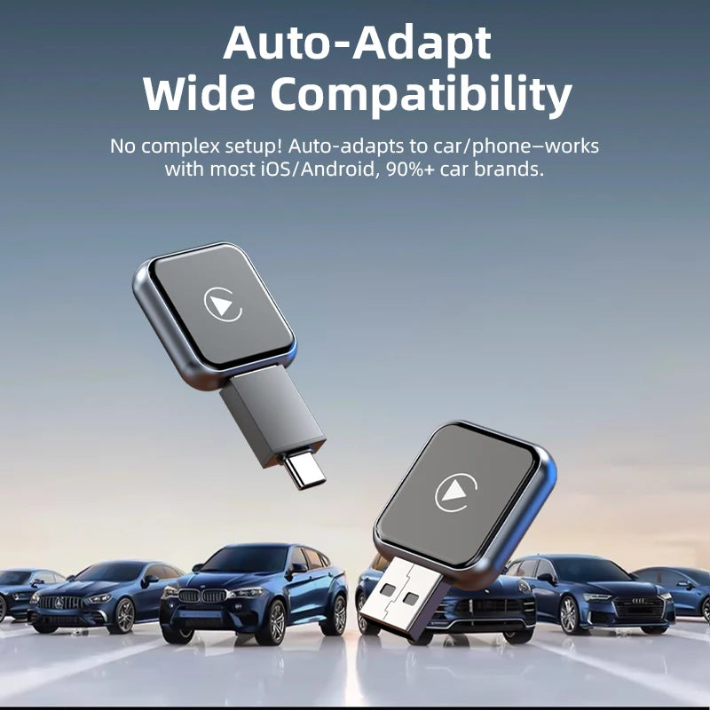 Vyvylabs Upgraded Wireless Carplay Adapter Convert Wired to Wireless Carplay Adapter Fast Auto Connection for iPhone Android Device