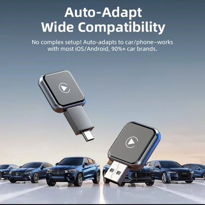 Vyvylabs Upgraded Wireless Carplay Adapter Convert Wired to Wireless Carplay Adapter Fast Auto Connection for iPhone Android Device