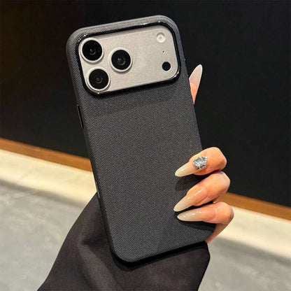 Luxury Tech Woven Fabric Magnetic Phone Case, Shockproof Scratch-Resistant Protective Cover with Magnetic Wireless Charging, Compatible with iPhone 18 Pro Max/17 Pro Max/16/15/14/13/Air