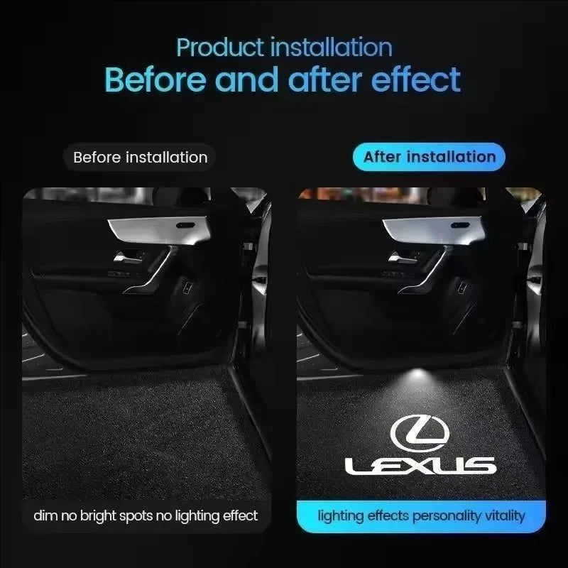 2Pcs LED Car Door Projector Logo High Definition Welcome Light For Lexus FSPORT LBX NX RX 350h 450h Plug-in Hybrid ES UX 300e