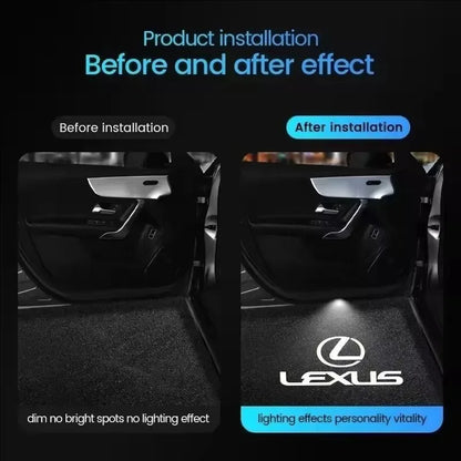 2Pcs LED Car Door Projector Logo High Definition Welcome Light For Lexus FSPORT LBX NX RX 350h 450h Plug-in Hybrid ES UX 300e