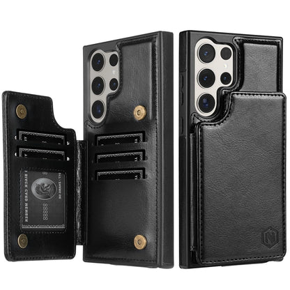 Wallet Magnetic Double Buckle RFID Blocking Card Slot Leather Case For Samsung Galaxy S26 Ultra S26 Plus Cover Bag Galaxy S26