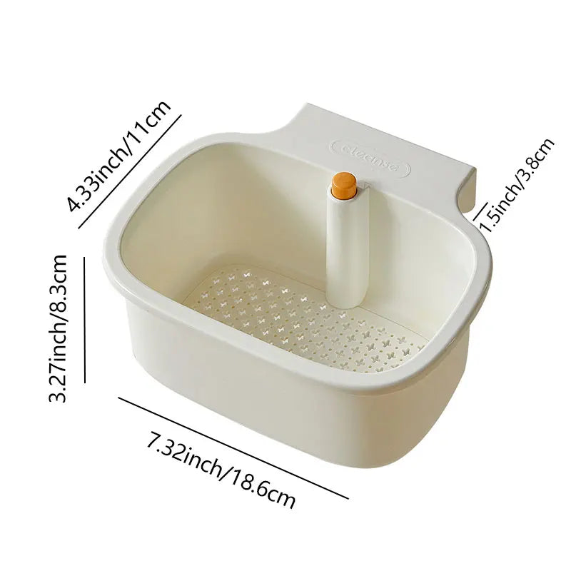 Kitchen Sink Filter Basket – One-Click Press Drain Storage Rack