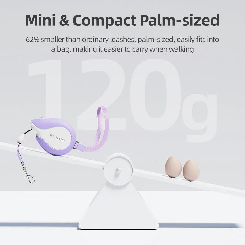 ROJECO Mini Automatic Retractable Dog Leash 3M Extendable Rope For Outdoor Travel Walking Hiking Pet Cat Dogs Traction Rope Lead