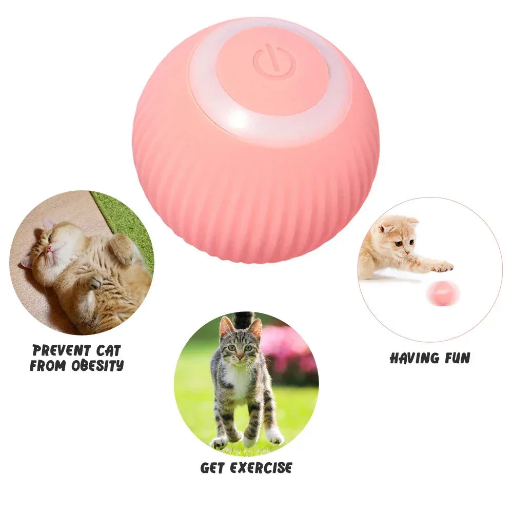 Smart Cat Toys Automatic Rolling Ball Electric Cat Toys Interactive for Cats Training Self-moving Kitten Toys for Indoor Playing - Urbizia