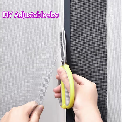 2026 DIY Custom size,windproof Magnetic screen window, self-adhesive mosquito net curtain,invisible,household magnet，Summer mesh