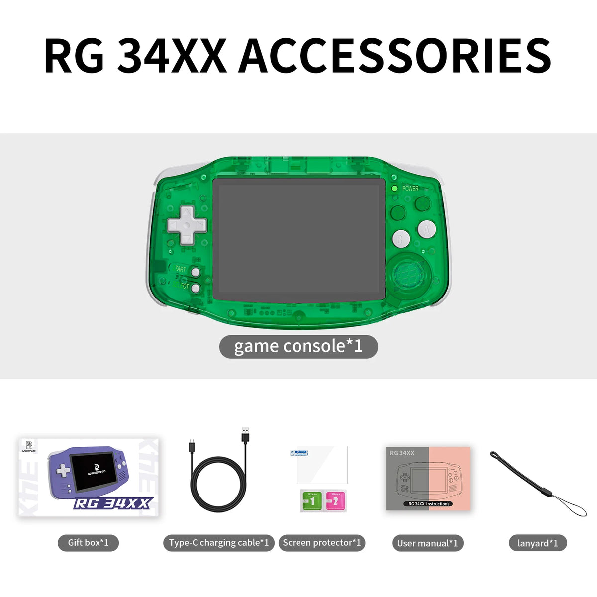 ANBERNIC RG34XX Retro Handheld Game Console 3.4''IPS Screen Linux System HDMI Output Classic Remake Game Player Sentimental Gift