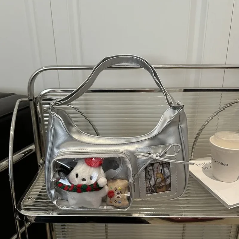 Y2k Harajuku Shoulder Bag Women Korean Transparent Ita Bag School Crossbody Bag Female Japanese Designer Preppy Handbag Purse
