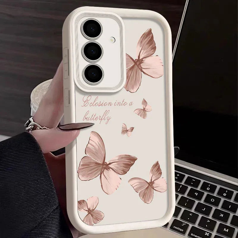 Gold Butterfly Soft TPU Phone Case for Samsung