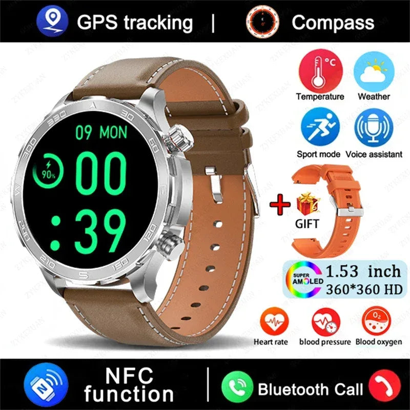 2026 New GPS Smart Watch Men AMOLED Screen Always Show Time Heart Rate IP68 Waterproof Bluetooth Call Sports Fitness Smart Watch - Urbizia