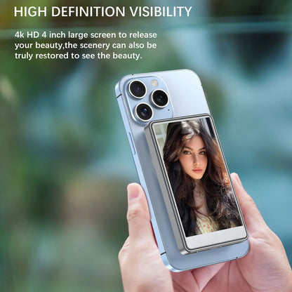 Vlog Selfie Monitor Screen for Phone (Not Support iPhone 17) or Selfie Vlog , Magnetic Mount for MagSafe, Wireless Connection