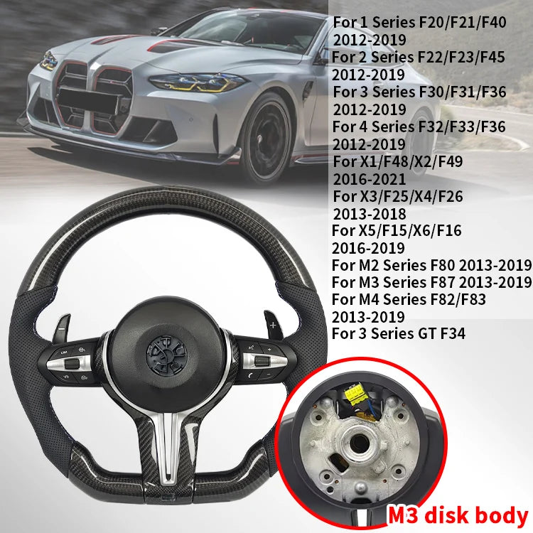 M Upgraded Steering Wheel Sport Carbon Fiber Parts For BMW F20 F23 F10 F12 F30 F32 F34 F45 F22 F39 F15 F25 M3 M5 E87 E70 E90 E84