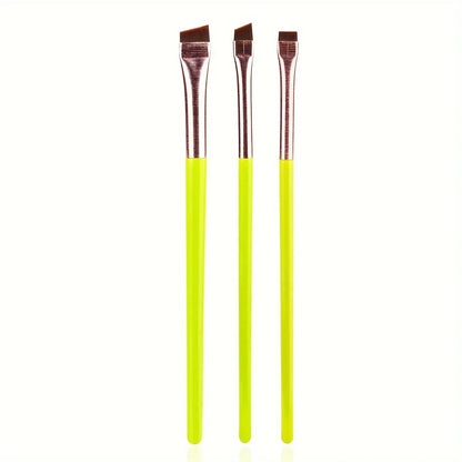3Pcs Precision Eyeliner & Eyebrow Brush Set