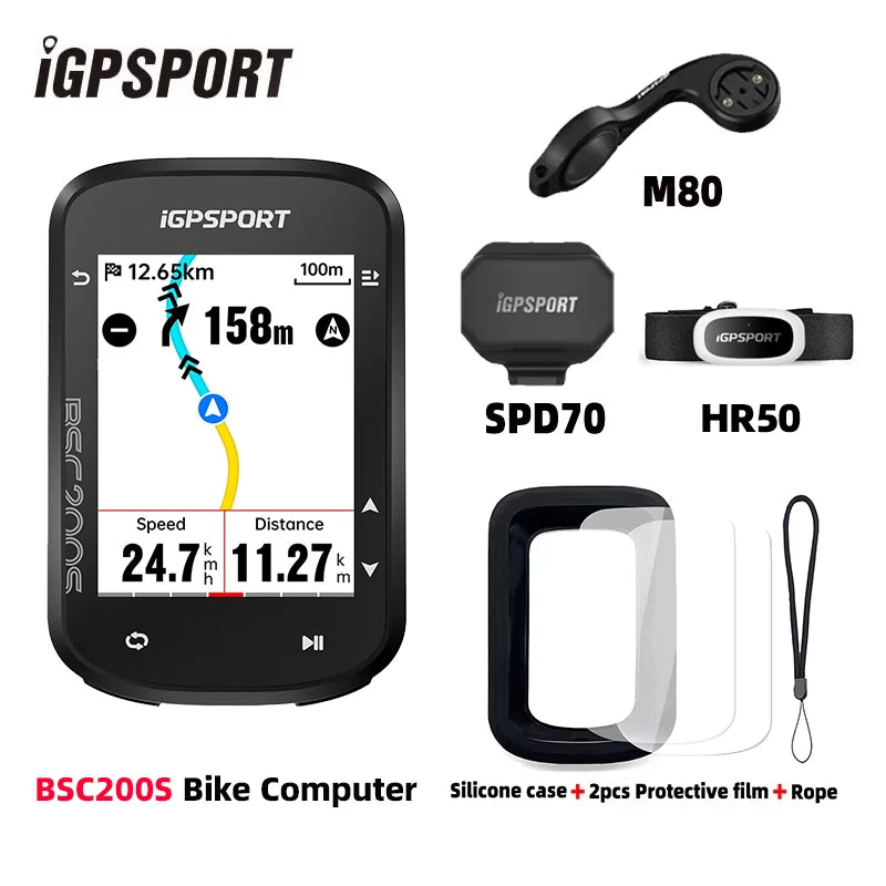 iGPSPORT BSC200S GPS Bike Computer 2.4" Colorful Screen Wireless Bicycle Speedometer Cycling Odometer Bluetooth ANT+