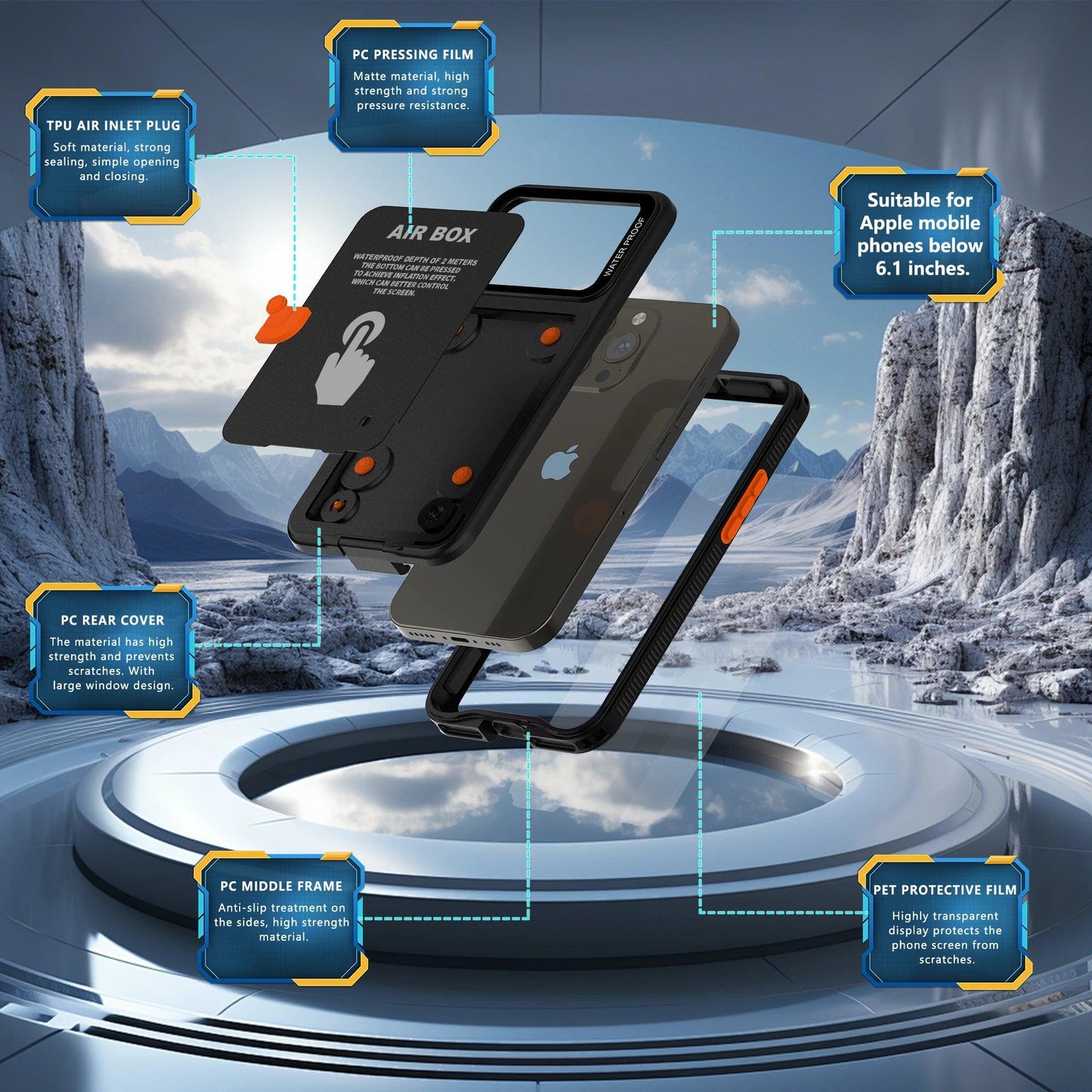 IP68 Waterproof Case for iPhone 13–17 Pro Max