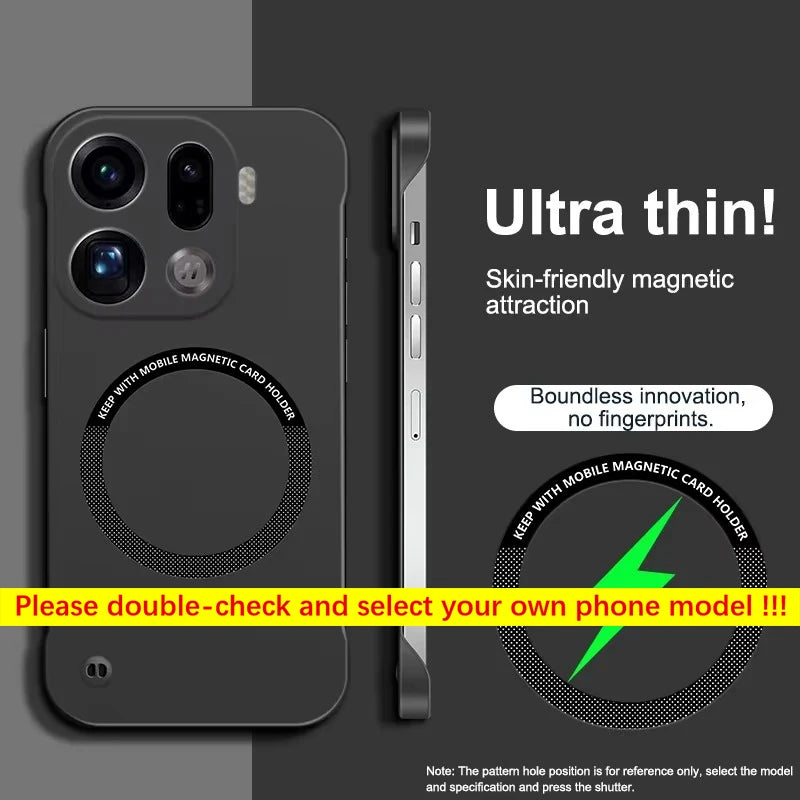 Ultra Slim Case For OnePlus 15 13 Luxury Color Frameless Magnetic Wireless Charging Hard PC Matte Phone Cover Fundas