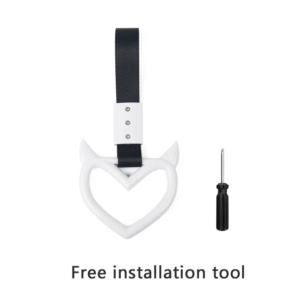 JDM Auto Accessories Cat Tsurikawa Ring Handle Hand Strap Loops Bumper Bus Car Drift Charm Warning Tag