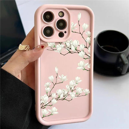 Magnolia Flower Soft TPU Case for iPhone Series