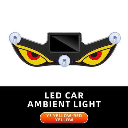 Solar Powered Car Neon Light Wireless Cool DEMON EYE Led Ambient Light Suction Cup USB Rechargeable Atmosphere Breathing Lamp