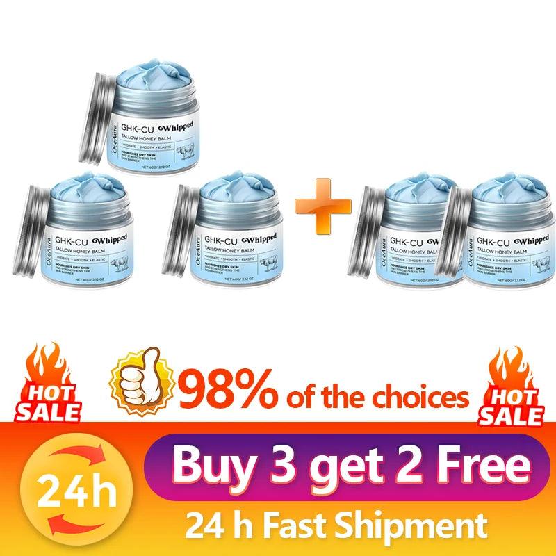 Copper Peptides PDRN GHK-Cu Beef Tallow for Skin Blue Balm Manuka Honey Face and Body Moisturizer Mature Dry & Sensitive Skin