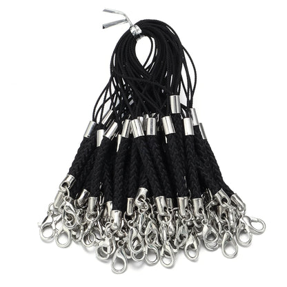 10/20pcs Keychain Rope with Lobster Clasp Jump Rings Lanyard Lariat Strap Cord For DIY Phone Case Decoration Making Supplies