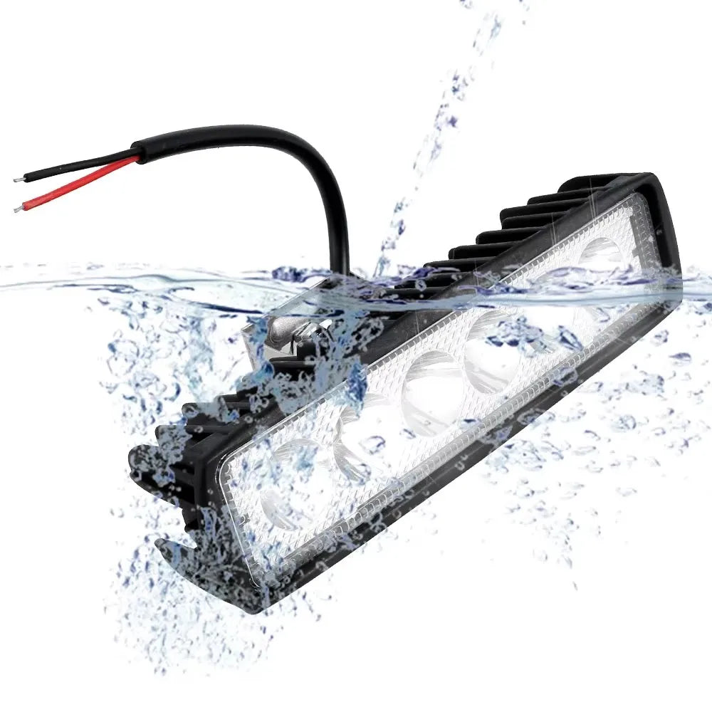 1/2PCS 12V Car LED Light Bar 18W 6000K Super Bright Car LED Work Light IP67 Waterproof Flood Spot Light White Off Road Head