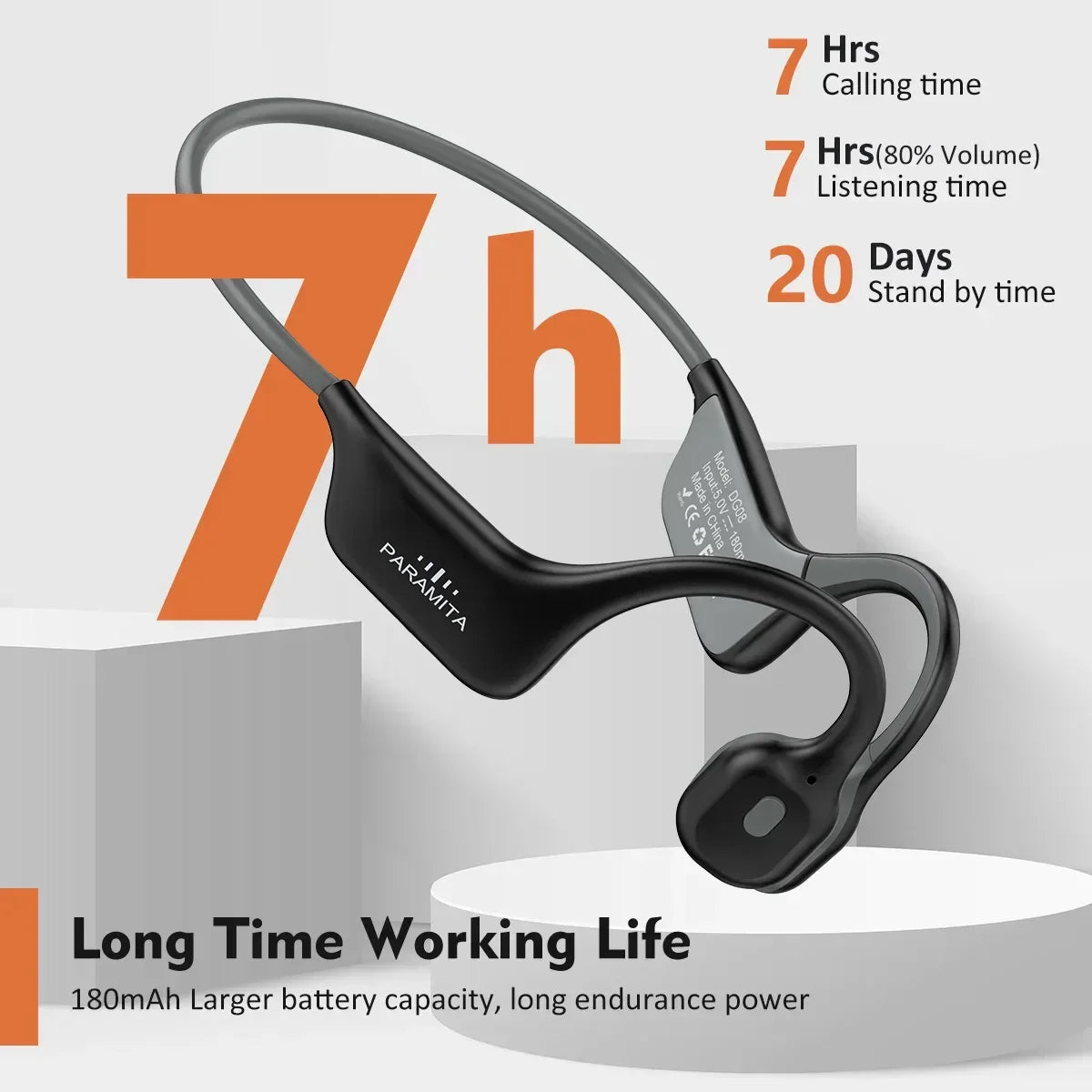 2024 Classic DG08 Bone Conduction Headphone Wireless Bluetooth Headset with MIC BT 5.3 Waterproof for Sport Running Workouts - Urbizia