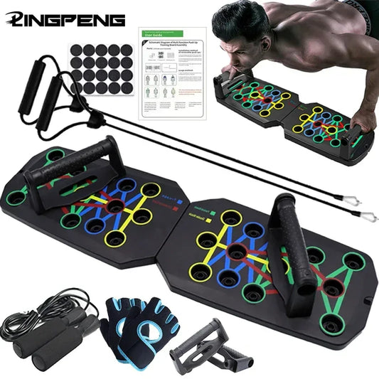 Push-up Board Set Portable Multifunctional Push-up Bar Foldable Fitness Equipment For Chest Abdomen Arms/Back Training - Urbizia