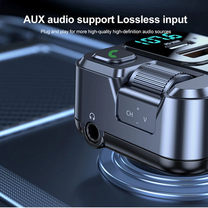 Car Bluetooth Receiver USB U Disk Read PD20w Fast Charging Digital Display Car Mobile Phone Adapter FM Transmiter For Cellphones