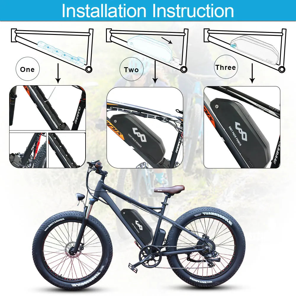 52V 25AH EBike Battery 21700 Cells 72V 15AH 52V 48V 25ah 20AH Powerful Downtube Polly L-G 60V 20AH E Bike Battery Pack for Scooter 1000W 1500W 2000W