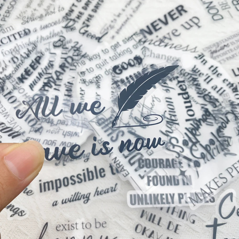 PET Inspirational Quote Stickers Set of 50, Waterproof DIY Decals for Laptop Water Bottle Phone Decor