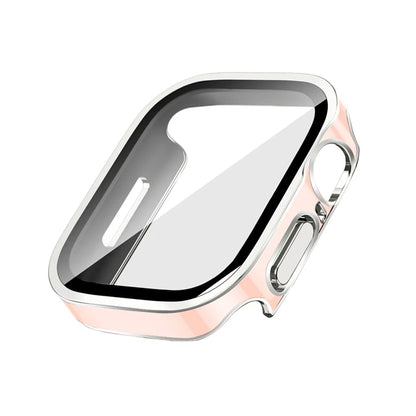 Glass+Case for Apple Watch 42 46mm 45mm 41 49 44mm 40 Mm Straight Edge Screen Protector Cover Case iWatch SE 6 7 8 9 10 11 Ultra