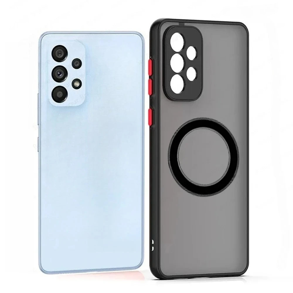 Luxury Magnetic Wireless Charge Case For Samsung A53 A54 A55 A52 A52S A35 A34 A33 A32 A14 A12 A13 A71 5G Shockproof Matte Cover