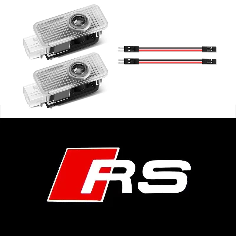 Car LED Door Lamps Welcome Projector Lights for Audi Sline RS Quattro