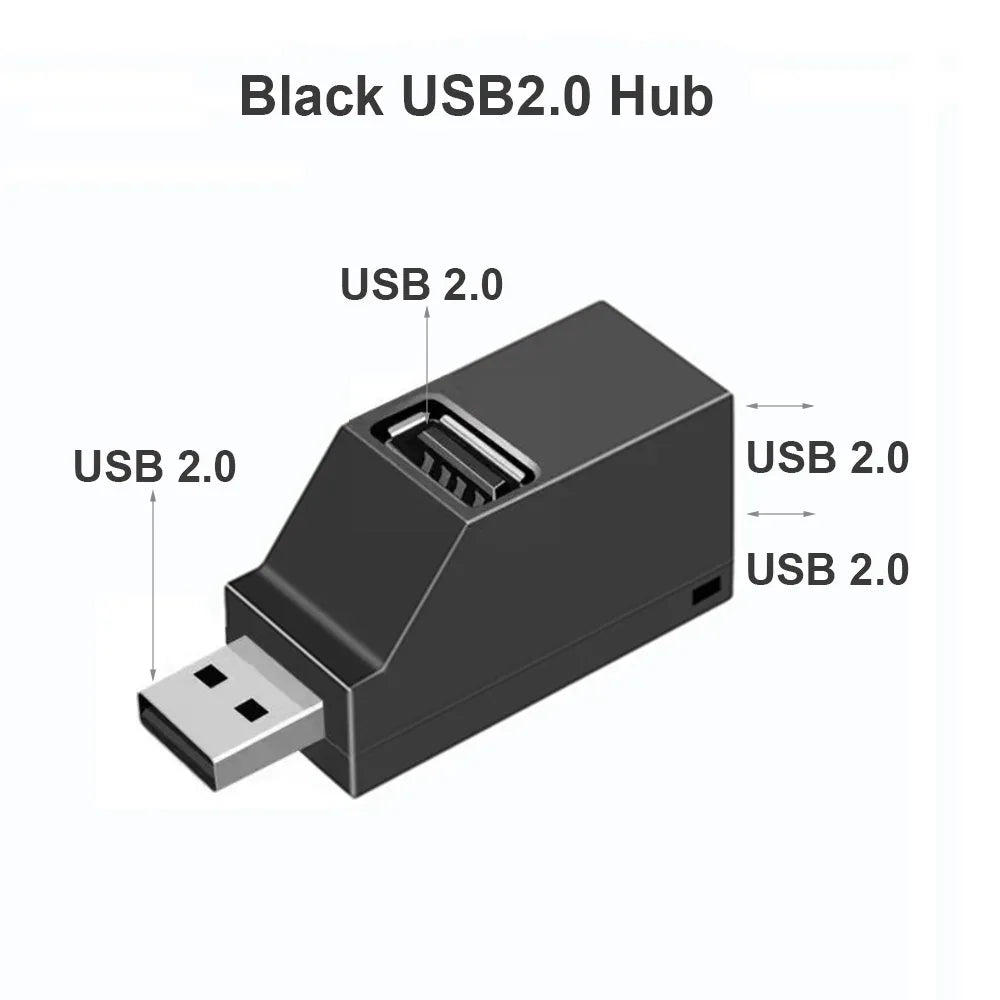 USB 3.0 1-to-3 Port Mini Hub Adapter Splitter