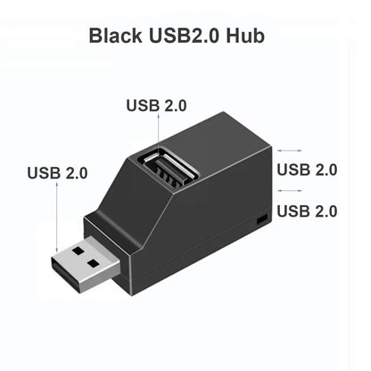 USB 3.0 1-to-3 Port Mini Hub Adapter Splitter